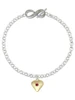 Gold-tone Large Maroon Crystal Heart - Custom Engraved Infinity Toggle Bracelet: Personalized Jewelry Gift - Names, Initials, Dates, Bible Verses