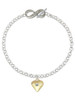 Gold-tone Large Clear Crystal Heart - Custom Engraved Infinity Toggle Bracelet: Personalized Jewelry Gift - Names, Initials, Dates, Bible Verses