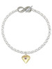 Gold-tone Large Light Purple Crystal Heart - Custom Engraved Infinity Toggle Bracelet: Personalized Jewelry Gift - Names, Initials, Dates, Bible Verses