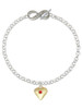 Gold-tone Large Red Crystal Heart - Custom Engraved Infinity Toggle Bracelet: Personalized Jewelry Gift - Names, Initials, Dates, Bible Verses