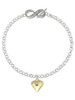Gold-tone Large Lime Green Crystal Heart - Custom Engraved Infinity Toggle Bracelet: Personalized Jewelry Gift - Names, Initials, Dates, Bible Verses