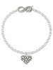 Silver Plated Pebble Heart - Custom Engraved Infinity Toggle Bracelet: Personalized Jewelry Gift - Names, Initials, Dates, Bible Verses
