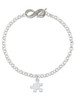 Silver Plated Puzzle Piece - Custom Engraved Infinity Toggle Bracelet: Personalized Jewelry Gift - Names, Initials, Dates, Bible Verses