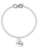Silver Plated Large I Love You Heart - Custom Engraved Infinity Toggle Bracelet: Personalized Jewelry Gift - Names, Initials, Dates, Bible Verses