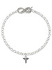 Silver Plated Mini Caduceus - Custom Engraved Infinity Toggle Bracelet: Personalized Jewelry Gift - Names, Initials, Dates, Bible Verses
