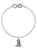 Antiqued Teddy Bear - Custom Engraved Infinity Toggle Bracelet: Personalized Jewelry Gift - Names, Initials, Dates, Bible Verses