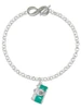Silver Plated Teal Camera - Custom Engraved Infinity Toggle Bracelet: Personalized Jewelry Gift - Names, Initials, Dates, Bible Verses