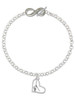 Silver Plated Gymnast in Heart - Custom Engraved Infinity Toggle Bracelet: Personalized Jewelry Gift - Names, Initials, Dates, Bible Verses