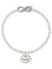 Silver Plated Lotus Outline - Custom Engraved Infinity Toggle Bracelet: Personalized Jewelry Gift - Names, Initials, Dates, Bible Verses