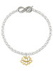 Gold-tone Lotus Outline - Custom Engraved Infinity Toggle Bracelet: Personalized Jewelry Gift - Names, Initials, Dates, Bible Verses