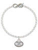 Silver Plated Keep Calm and Carry On - Custom Engraved Infinity Toggle Bracelet: Personalized Jewelry Gift - Names, Initials, Dates, Bible Verses