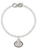 Keep Calm Godmother is Here - Custom Engraved Infinity Toggle Bracelet: Personalized Jewelry Gift - Names, Initials, Dates, Bible Verses