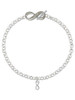 Silver Plated Mini Infinity Sign - Custom Engraved Infinity Toggle Bracelet: Personalized Jewelry Gift - Names, Initials, Dates, Bible Verses