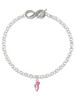 Silver Plated Mini Hot Pink Running Shoe - Custom Engraved Infinity Toggle Bracelet: Personalized Jewelry Gift - Names, Initials, Dates, Bible Verses
