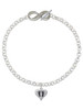 Silver Plated Small Heart with Baby Feet - Custom Engraved Infinity Toggle Bracelet: Personalized Jewelry Gift - Names, Initials, Dates, Bible Verses