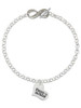 Silver Plated Large Happy Birthday Heart - Custom Engraved Infinity Toggle Bracelet: Personalized Jewelry Gift - Names, Initials, Dates, Bible Verses