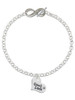 Silver Plated Large Good Luck Heart - Custom Engraved Infinity Toggle Bracelet: Personalized Jewelry Gift - Names, Initials, Dates, Bible Verses