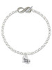 Silver Plated Small Good Luck Heart - Custom Engraved Infinity Toggle Bracelet: Personalized Jewelry Gift - Names, Initials, Dates, Bible Verses