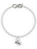 Silver Plated Large Bride Heart - Custom Engraved Infinity Toggle Bracelet: Personalized Jewelry Gift - Names, Initials, Dates, Bible Verses