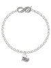 Silver Plated Small Matron of Honor Heart - Custom Engraved Infinity Toggle Bracelet: Personalized Jewelry Gift - Names, Initials, Dates, Bible Verses