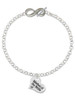 Silver Plated Large Mother of the Bride Heart - Custom Engraved Infinity Toggle Bracelet: Personalized Jewelry Gift - Names, Initials, Dates, Bible Verses