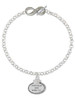 Silver Plated Keep Calm and Chive On - Custom Engraved Infinity Toggle Bracelet: Personalized Jewelry Gift - Names, Initials, Dates, Bible Verses