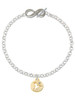 Gold-tone Hummingbird Disc - Custom Engraved Infinity Toggle Bracelet: Personalized Jewelry Gift - Names, Initials, Dates, Bible Verses