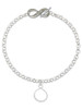 Silver Plated Infinity Loop - Custom Engraved Infinity Toggle Bracelet: Personalized Jewelry Gift - Names, Initials, Dates, Bible Verses