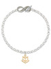 Gold-tone Anchor with Heart - Custom Engraved Infinity Toggle Bracelet: Personalized Jewelry Gift - Names, Initials, Dates, Bible Verses