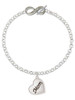 Silver Plated Script Mom Heart - Custom Engraved Infinity Toggle Bracelet: Personalized Jewelry Gift - Names, Initials, Dates, Bible Verses