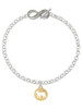Gold-tone Lamb Silhouette - Custom Engraved Infinity Toggle Bracelet: Personalized Jewelry Gift - Names, Initials, Dates, Bible Verses