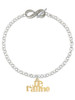 Gold-tone Large Je T'aime - Custom Engraved Infinity Toggle Bracelet: Personalized Jewelry Gift - Names, Initials, Dates, Bible Verses