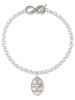 Give Me Courage Strength Wisdom Medallion - Custom Engraved Infinity Toggle Bracelet: Personalized Jewelry Gift - Names, Initials, Dates, Bible Verses