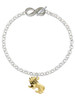Gold-tone 3-D Lion - Custom Engraved Infinity Toggle Bracelet: Personalized Jewelry Gift - Names, Initials, Dates, Bible Verses