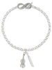 Silver Plated Violin and Bow - Custom Engraved Infinity Toggle Bracelet: Personalized Jewelry Gift - Names, Initials, Dates, Bible Verses