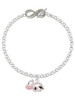 Silver Plated Spotted Cow - Custom Engraved Infinity Toggle Bracelet: Personalized Jewelry Gift - Names, Initials, Dates, Bible Verses