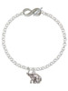 Silver Plated Elephant with Baby - Custom Engraved Infinity Toggle Bracelet: Personalized Jewelry Gift - Names, Initials, Dates, Bible Verses