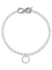Silver Plated With Brave Wings Eternity Ring - Custom Engraved Infinity Toggle Bracelet: Personalized Jewelry Gift - Names, Initials, Dates, Bible Verses