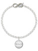 Silver Plated Domed Matthew 6:9 - Custom Engraved Infinity Toggle Bracelet: Personalized Jewelry Gift - Names, Initials, Dates, Bible Verses