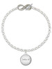 Silver Plated Domed Joshua 1:9 - Custom Engraved Infinity Toggle Bracelet: Personalized Jewelry Gift - Names, Initials, Dates, Bible Verses