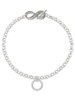 Silver Plated Coach Eternity Ring - Custom Engraved Infinity Toggle Bracelet: Personalized Jewelry Gift - Names, Initials, Dates, Bible Verses