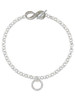 Silver Plated Tia Eternity Ring - Custom Engraved Infinity Toggle Bracelet: Personalized Jewelry Gift - Names, Initials, Dates, Bible Verses