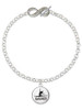 Silver Plated Domed Contemporary Dance Splits - Custom Engraved Infinity Toggle Bracelet: Personalized Jewelry Gift - Names, Initials, Dates, Bible Verses