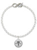 Silver Plated Domed Black B Pharm - Custom Engraved Infinity Toggle Bracelet: Personalized Jewelry Gift - Names, Initials, Dates, Bible Verses