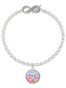 Silver Plated Domed Multi Color CM - Custom Engraved Infinity Toggle Bracelet: Personalized Jewelry Gift - Names, Initials, Dates, Bible Verses