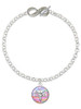 Silver Plated Domed Multi Color CNM - Custom Engraved Infinity Toggle Bracelet: Personalized Jewelry Gift - Names, Initials, Dates, Bible Verses