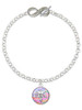 Silver Plated Domed Multi Color CRNA - Custom Engraved Infinity Toggle Bracelet: Personalized Jewelry Gift - Names, Initials, Dates, Bible Verses