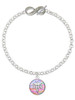 Silver Plated Domed Multi Color DDS - Custom Engraved Infinity Toggle Bracelet: Personalized Jewelry Gift - Names, Initials, Dates, Bible Verses