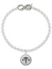 Silver Plated Domed Black DH - Custom Engraved Infinity Toggle Bracelet: Personalized Jewelry Gift - Names, Initials, Dates, Bible Verses