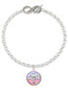 Silver Plated Domed Multi Color DVM - Custom Engraved Infinity Toggle Bracelet: Personalized Jewelry Gift - Names, Initials, Dates, Bible Verses